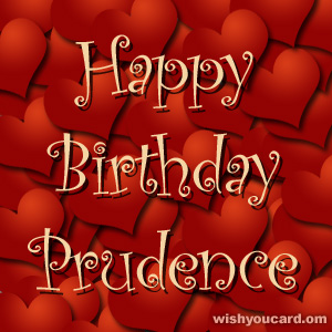 happy birthday Prudence hearts card