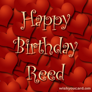 happy birthday Reed hearts card