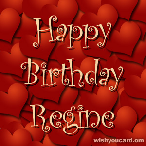 happy birthday Regine hearts card