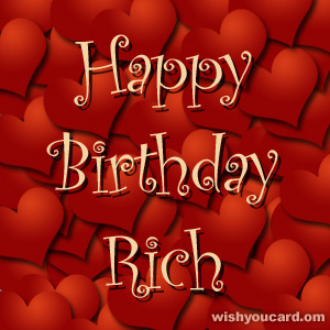 happy birthday Rich hearts card