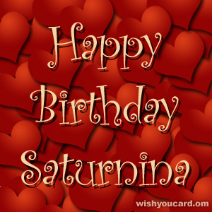 happy birthday Saturnina hearts card