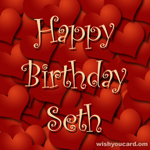 happy birthday Seth hearts card
