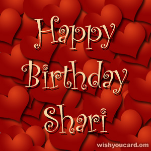 happy birthday Shari hearts card