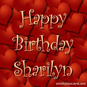 happy birthday Sharilyn hearts card