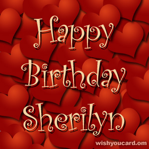 happy birthday Sherilyn hearts card
