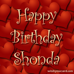 happy birthday Shonda hearts card