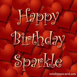 happy birthday Sparkle hearts card