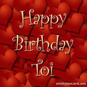 happy birthday Toi hearts card
