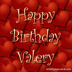 happy birthday Valery hearts card