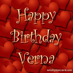 happy birthday Verna hearts card
