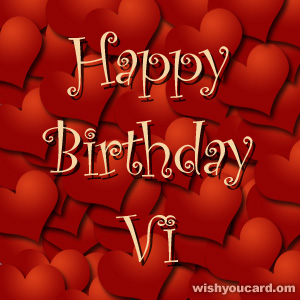 happy birthday Vi hearts card