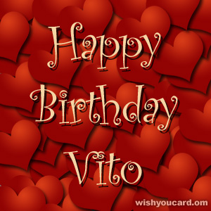 happy birthday Vito hearts card