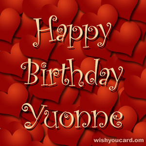 happy birthday Yuonne hearts card
