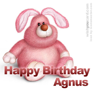 happy birthday Agnus rabbit card
