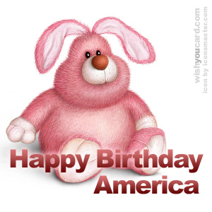 happy birthday America rabbit card
