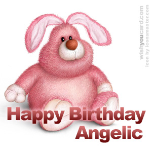 happy birthday Angelic rabbit card