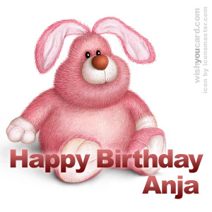 happy birthday Anja rabbit card