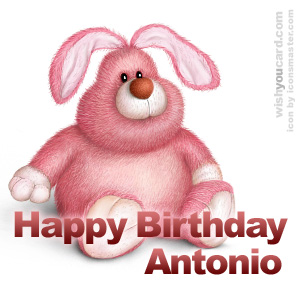 happy birthday Antonio rabbit card