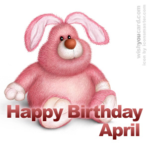 happy birthday April rabbit card