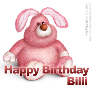 happy birthday Billi rabbit card