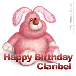 happy birthday Claribel rabbit card