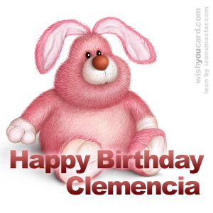 happy birthday Clemencia rabbit card