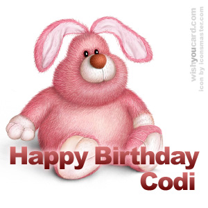 happy birthday Codi rabbit card