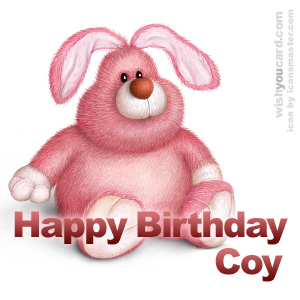 happy birthday Coy rabbit card