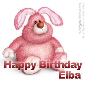 happy birthday Elba rabbit card