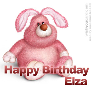 happy birthday Elza rabbit card