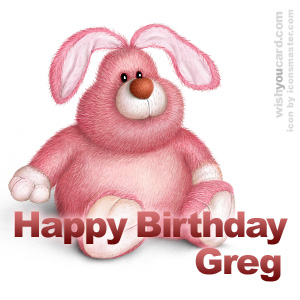 happy birthday Greg rabbit card