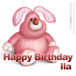happy birthday Ila rabbit card