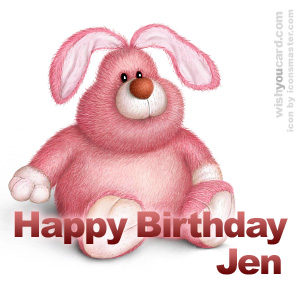 happy birthday Jen rabbit card