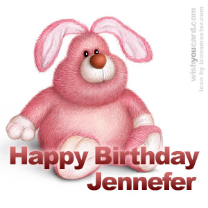 happy birthday Jennefer rabbit card