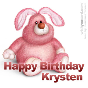 happy birthday Krysten rabbit card