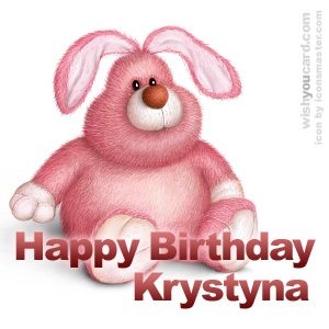 happy birthday Krystyna rabbit card