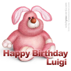happy birthday Luigi rabbit card