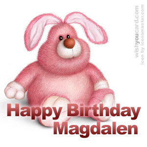 happy birthday Magdalen rabbit card
