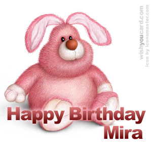happy birthday Mira rabbit card