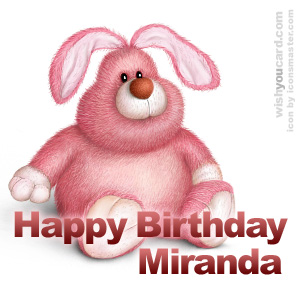 happy birthday Miranda rabbit card