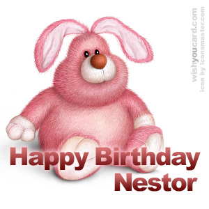 happy birthday Nestor rabbit card