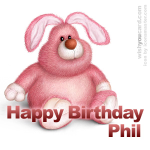 happy birthday Phil rabbit card