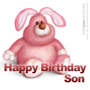 happy birthday Son rabbit card