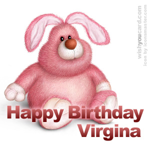 happy birthday Virgina rabbit card