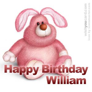 happy birthday William rabbit card