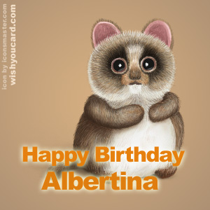 happy birthday Albertina racoon card