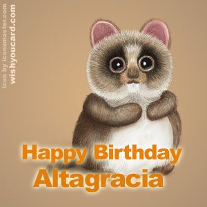 happy birthday Altagracia racoon card