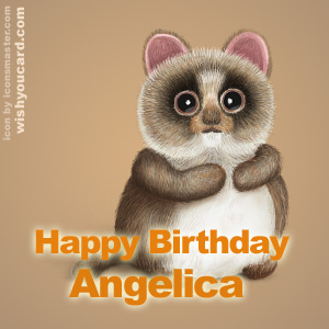 happy birthday Angelica racoon card