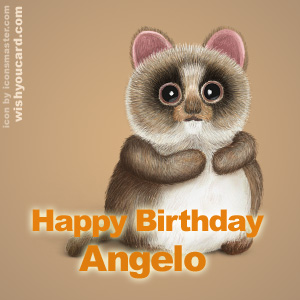 happy birthday Angelo racoon card