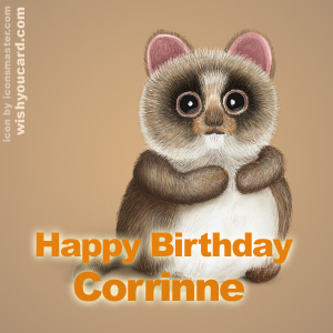 happy birthday Corrinne racoon card